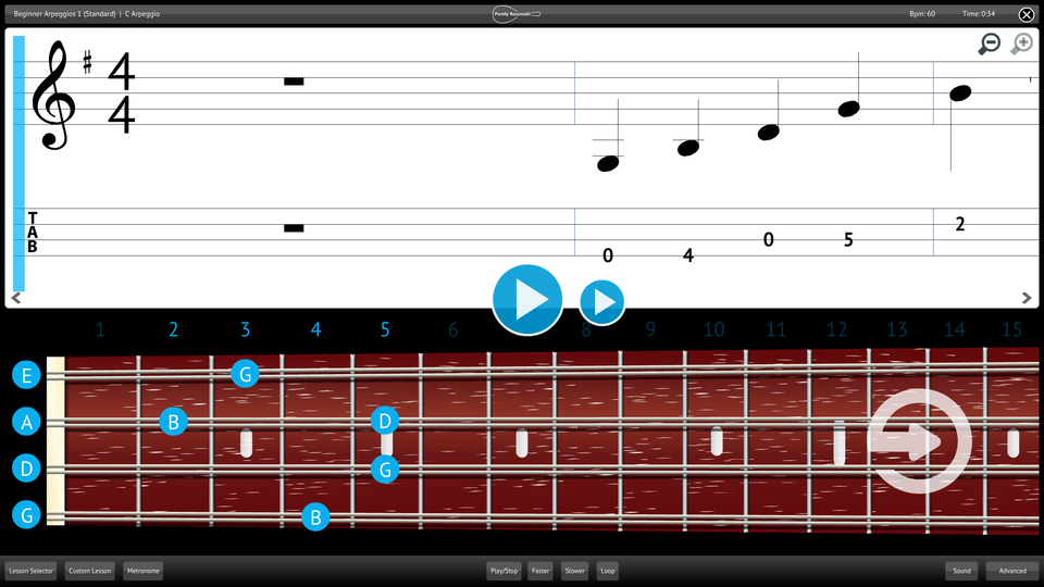 Purely Bouzouki Screenshot Lesson Selector