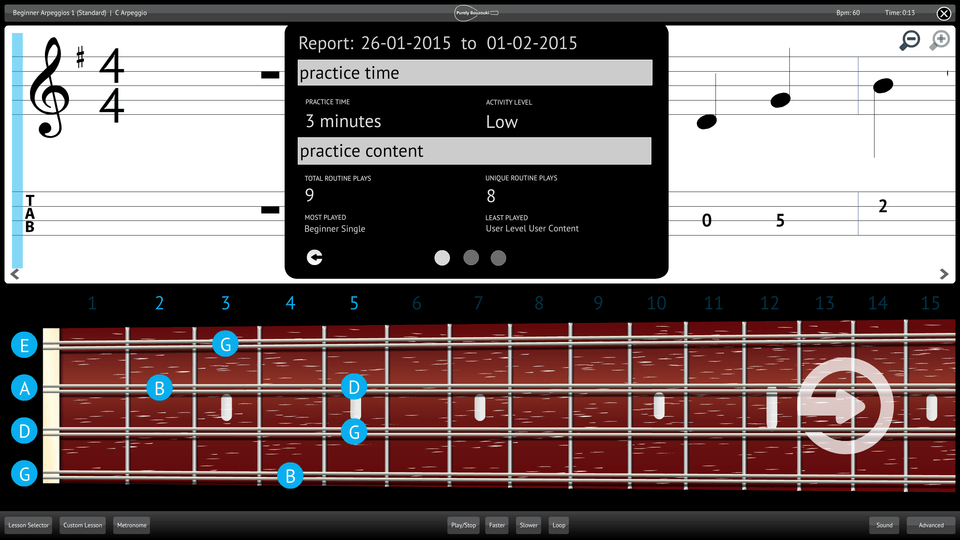 Purely Bouzouki Screenshot Reporting Measuring Progress